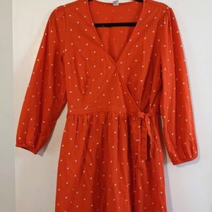 Long Sleeve Floral Mini Wrap Dress